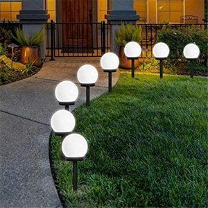 Solar Lights Outdoor, 8 Pack Solar LED Globe Powered Garden Light Waterproof